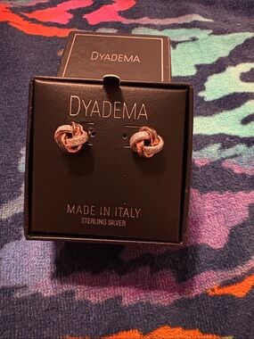 Dyadema Rose Gold Knot Earrings - Sterling Silver